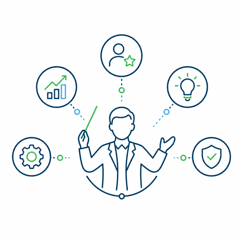 Illustration symbolizing leadership and orchestration