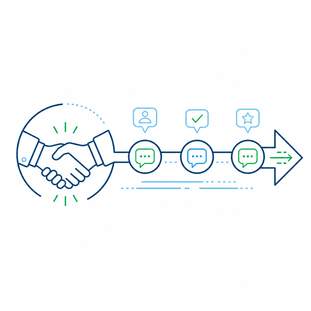 Illustration symbolizing sales and follow-up
